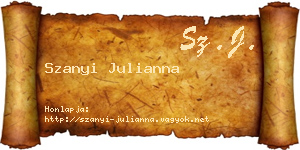 Szanyi Julianna névjegykártya