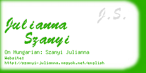 julianna szanyi business card